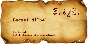 Becsei Ábel névjegykártya