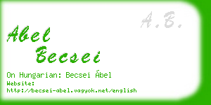 abel becsei business card